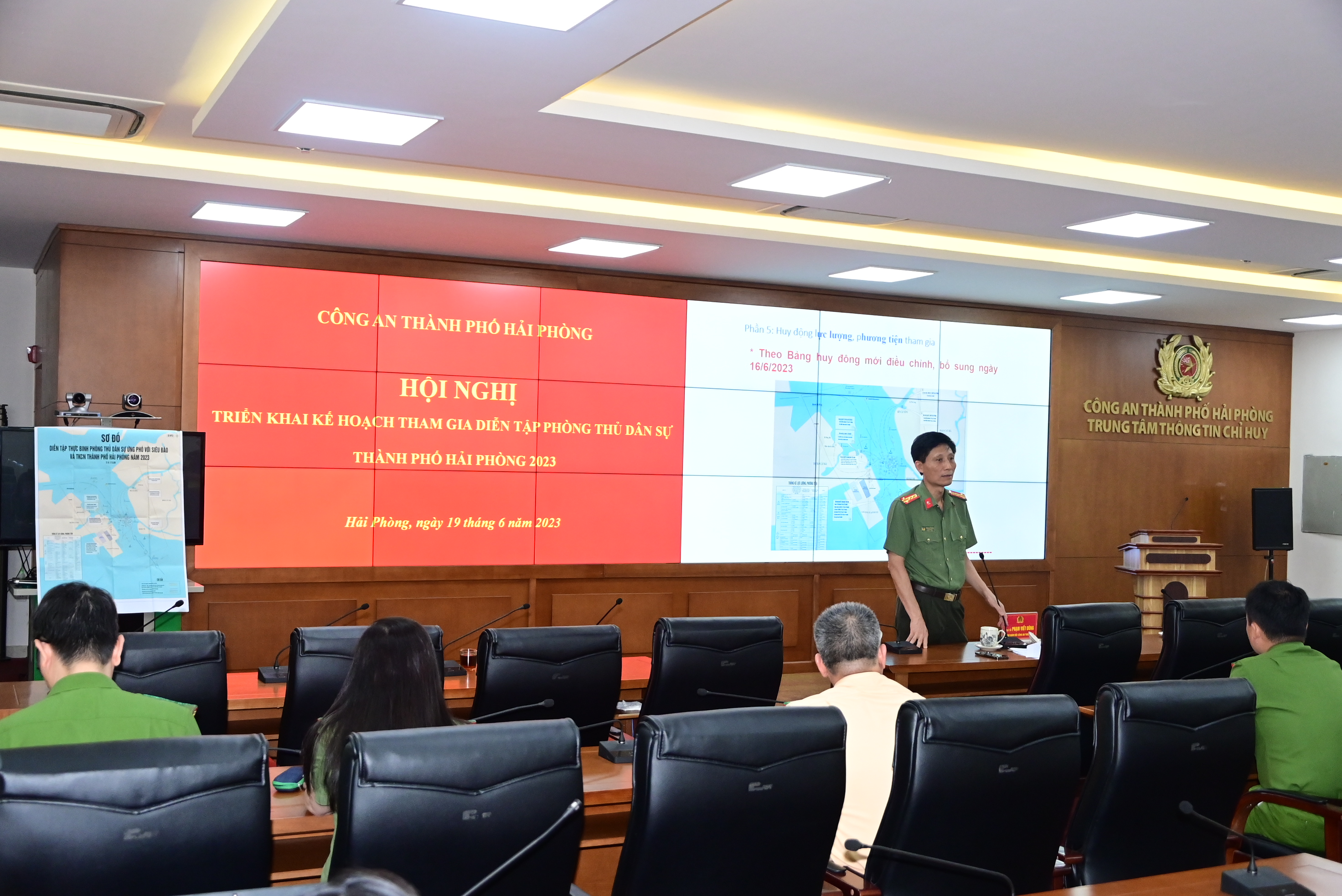 Triển khai Kế hoạch tham gia diễn tập Phòng thủ dân sự, ứng phó siêu bão và tìm kiếm cứu nạn thành phố Hải Phòng năm 2023